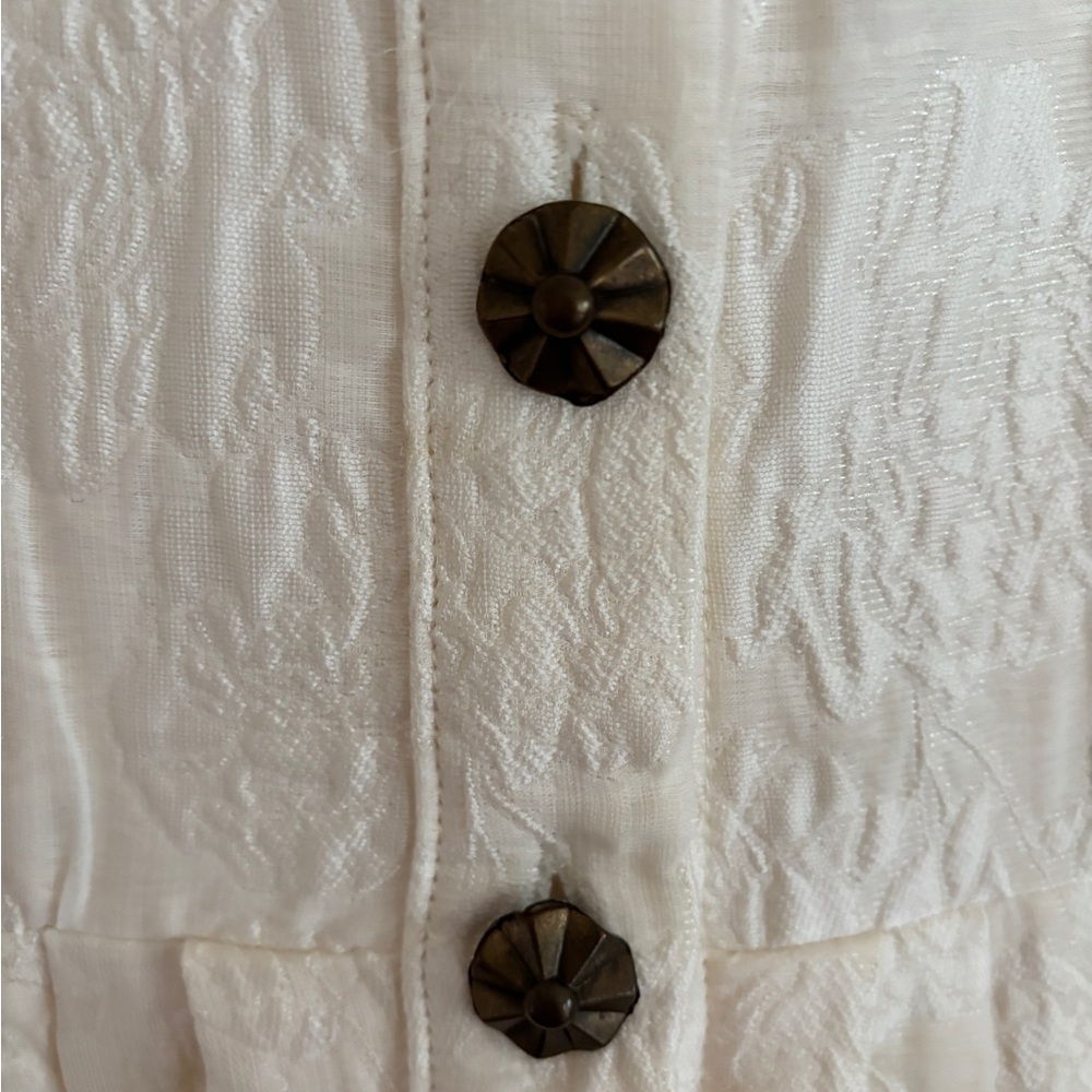 Elegant White BURU Pink Label Sleeveless Button-Down Dress - Picture 4 of 7